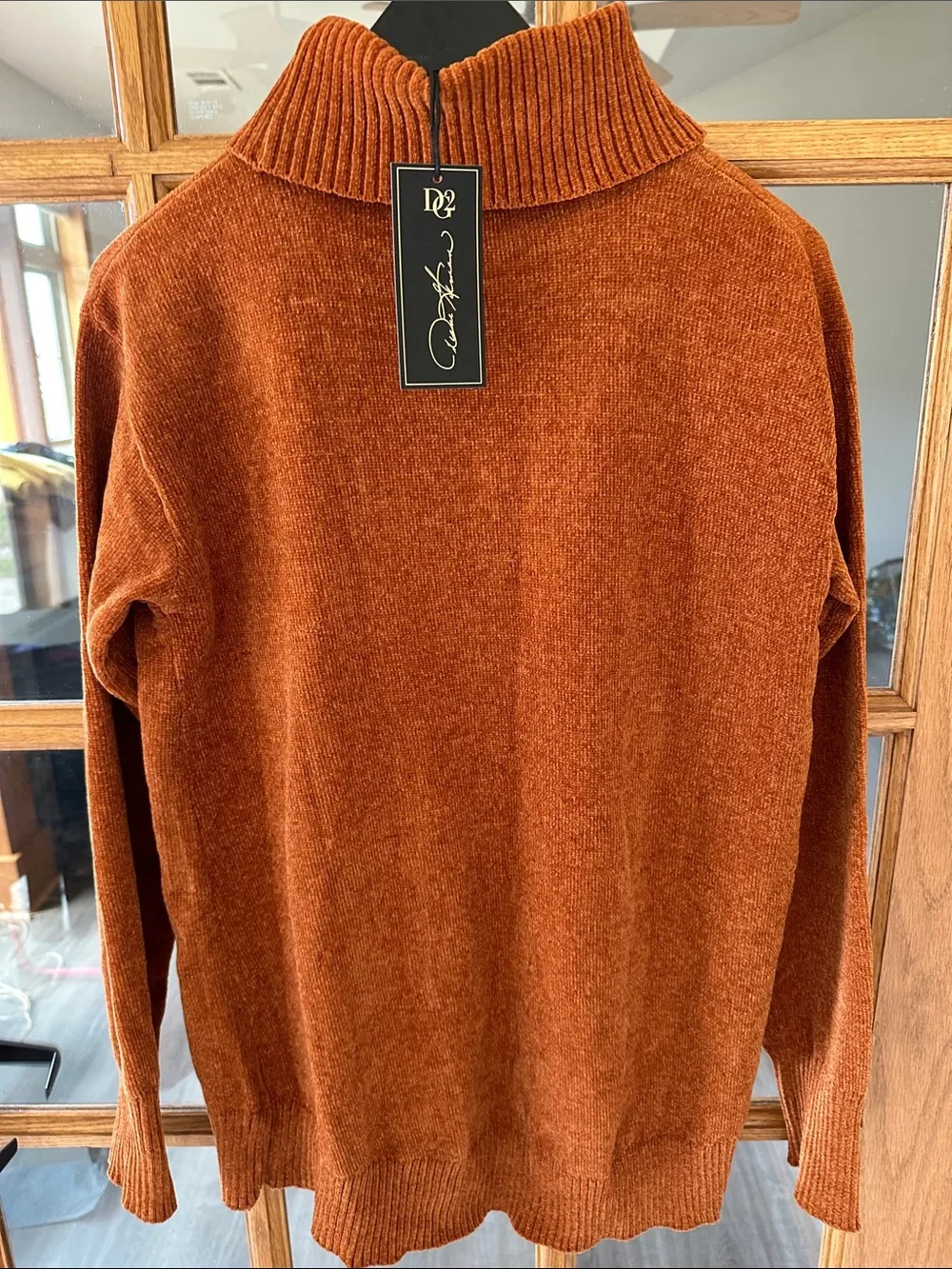 DG2 by Diane Gilman Rust Orange Turtleneck Sweater